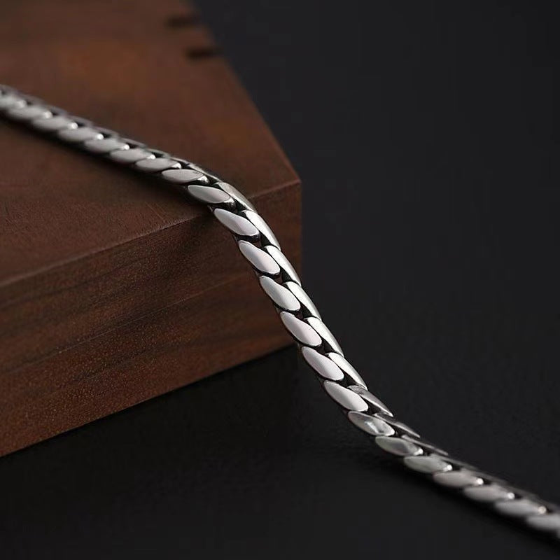 Men's Trendy Simple Silver Bracelet