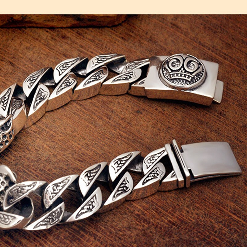925 Silver leopard head pure silver fashion silver jewelry handmade Vintage Bracelet