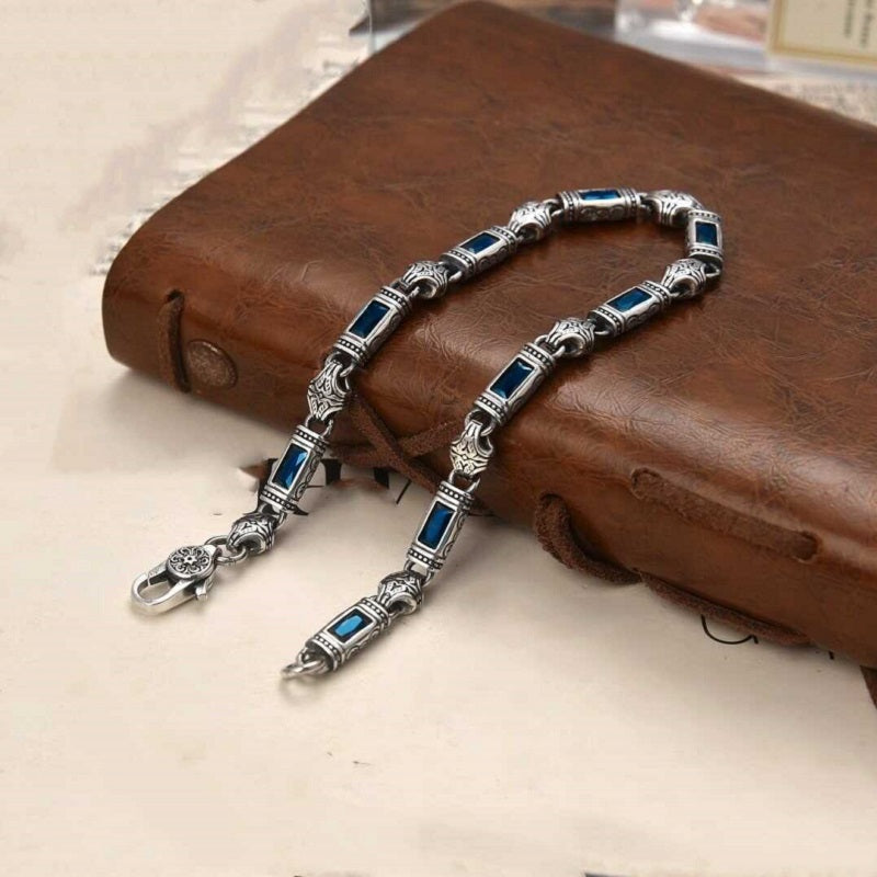 Blue exquisite patterned bracelet