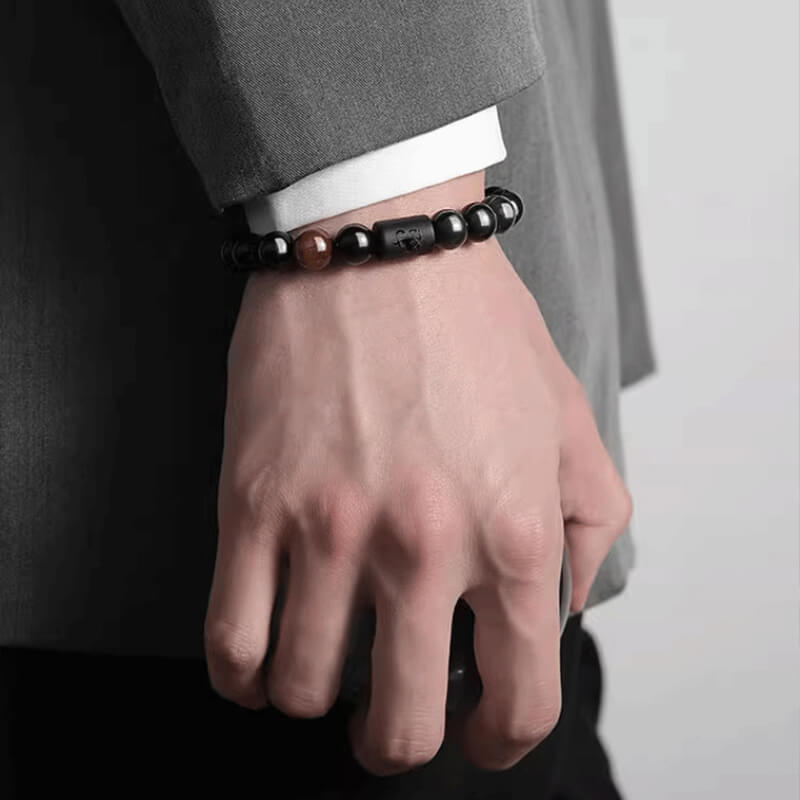 Natural Obsidian Aries Elastic Bracelet