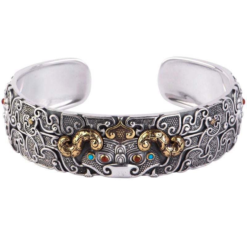 925 Silver Gluttonous Opening Adjustable Bracelet