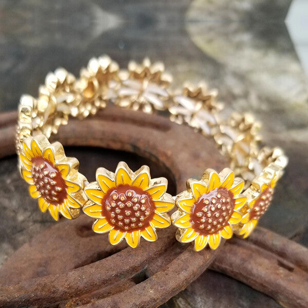 Sunflower Charm Stretch Bracelet