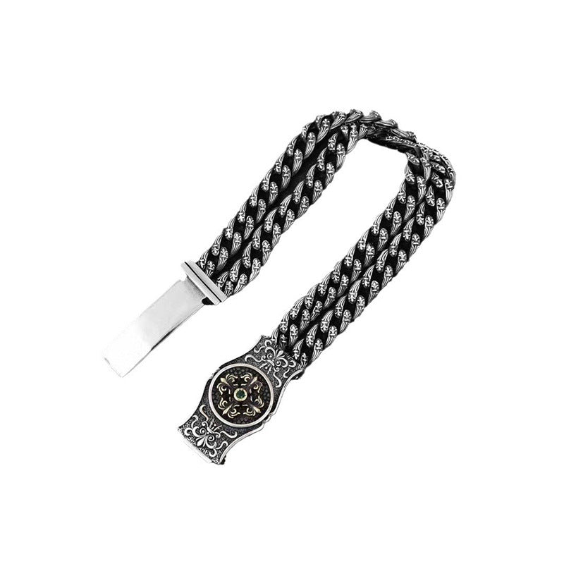 Coarse Cross Men's Double Layer Chain