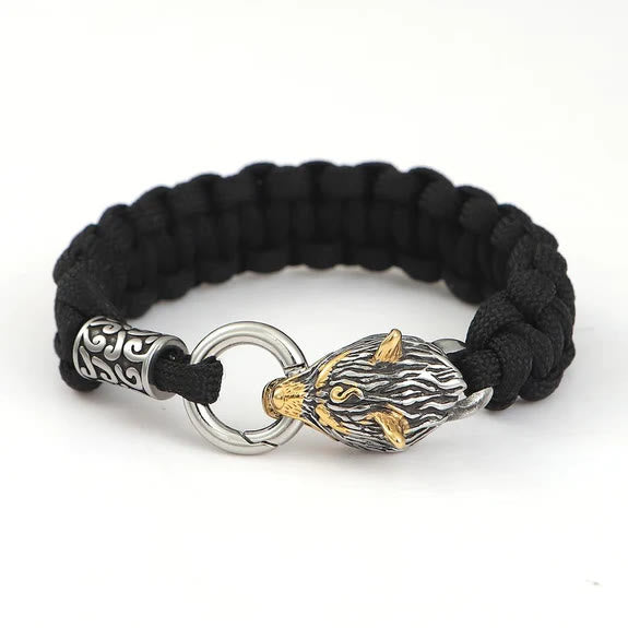 Nordic Mjolnir Wolf Head Bracelet
