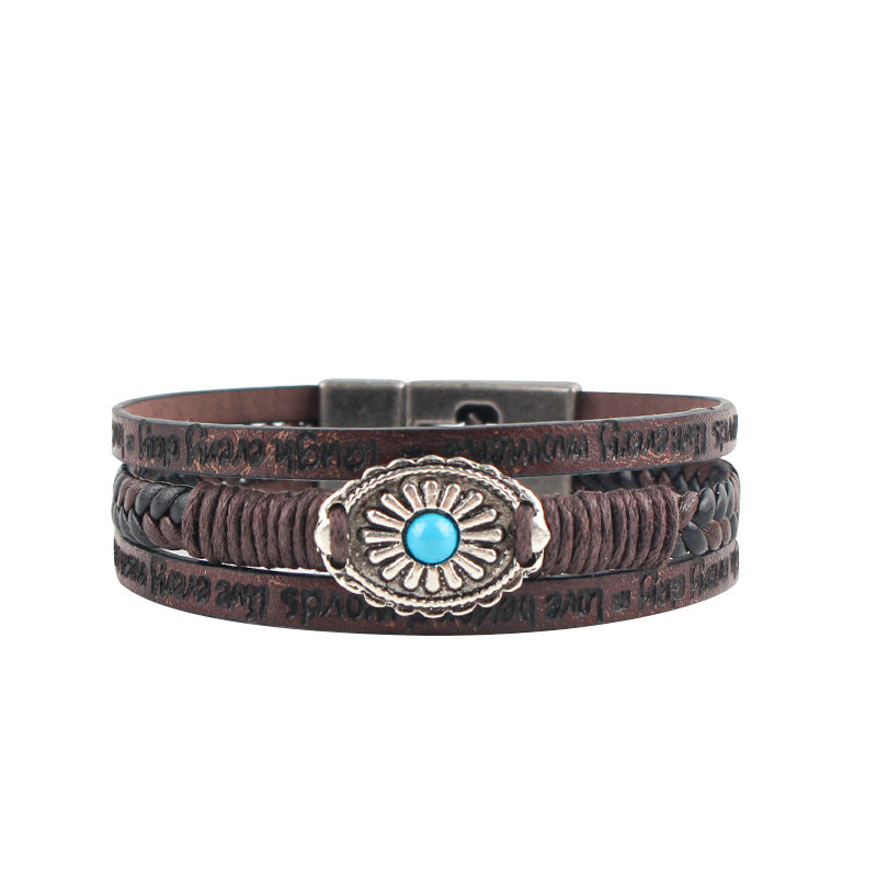 Flower multi-layer woven bracelet
