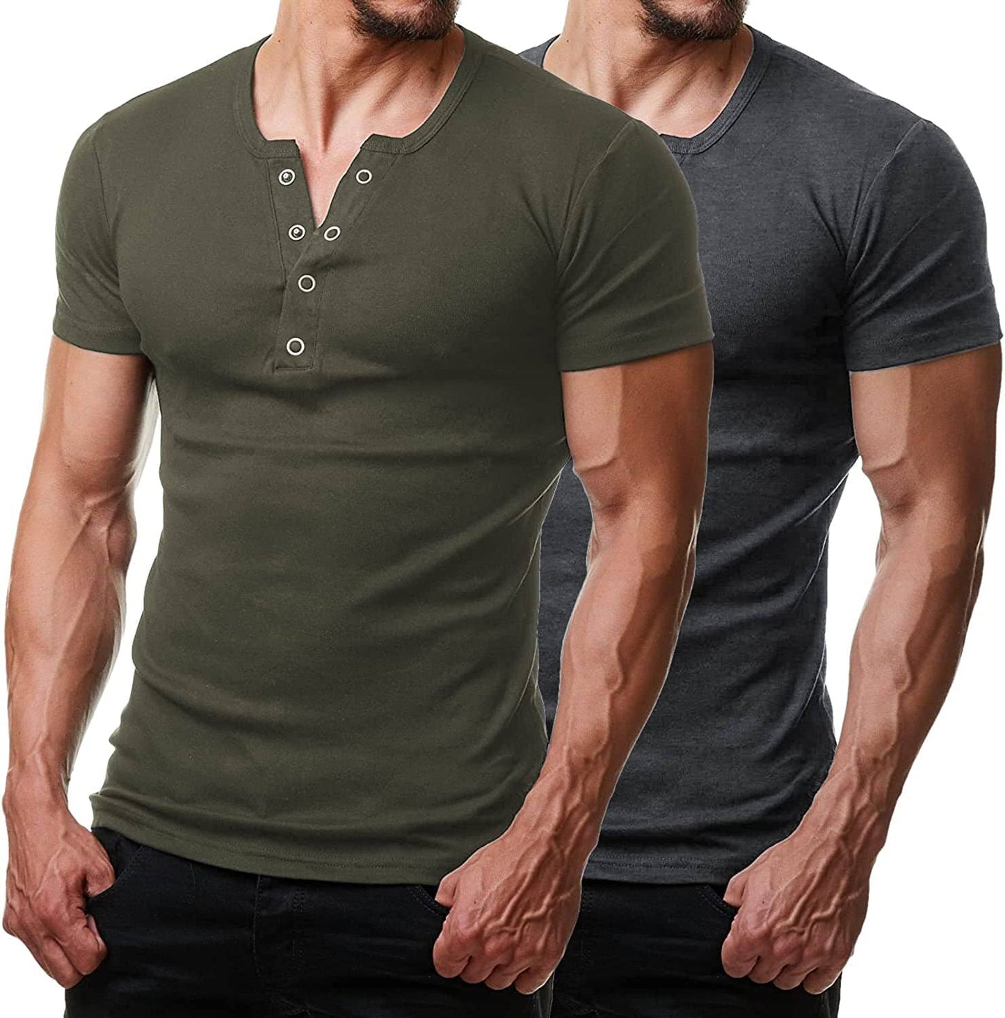 2 Pack Short Sleeve Workout Gym T-Shirt (US Only)