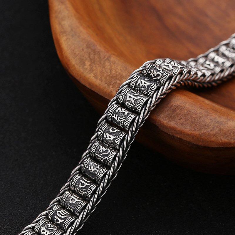 925 Silver Rotating Drum Hand Bracelet