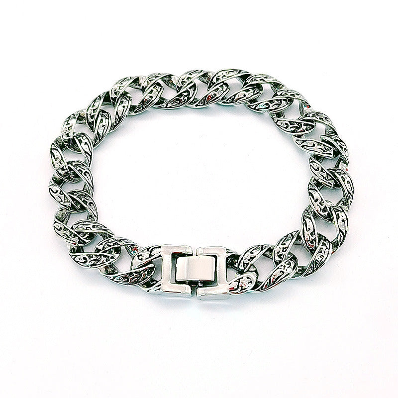 Black Retro Carved Bracelet