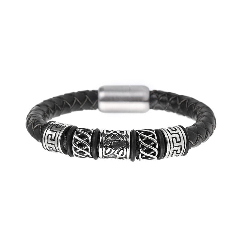 Men's fashion hot-selling personality cowhide bracelet woven accessories