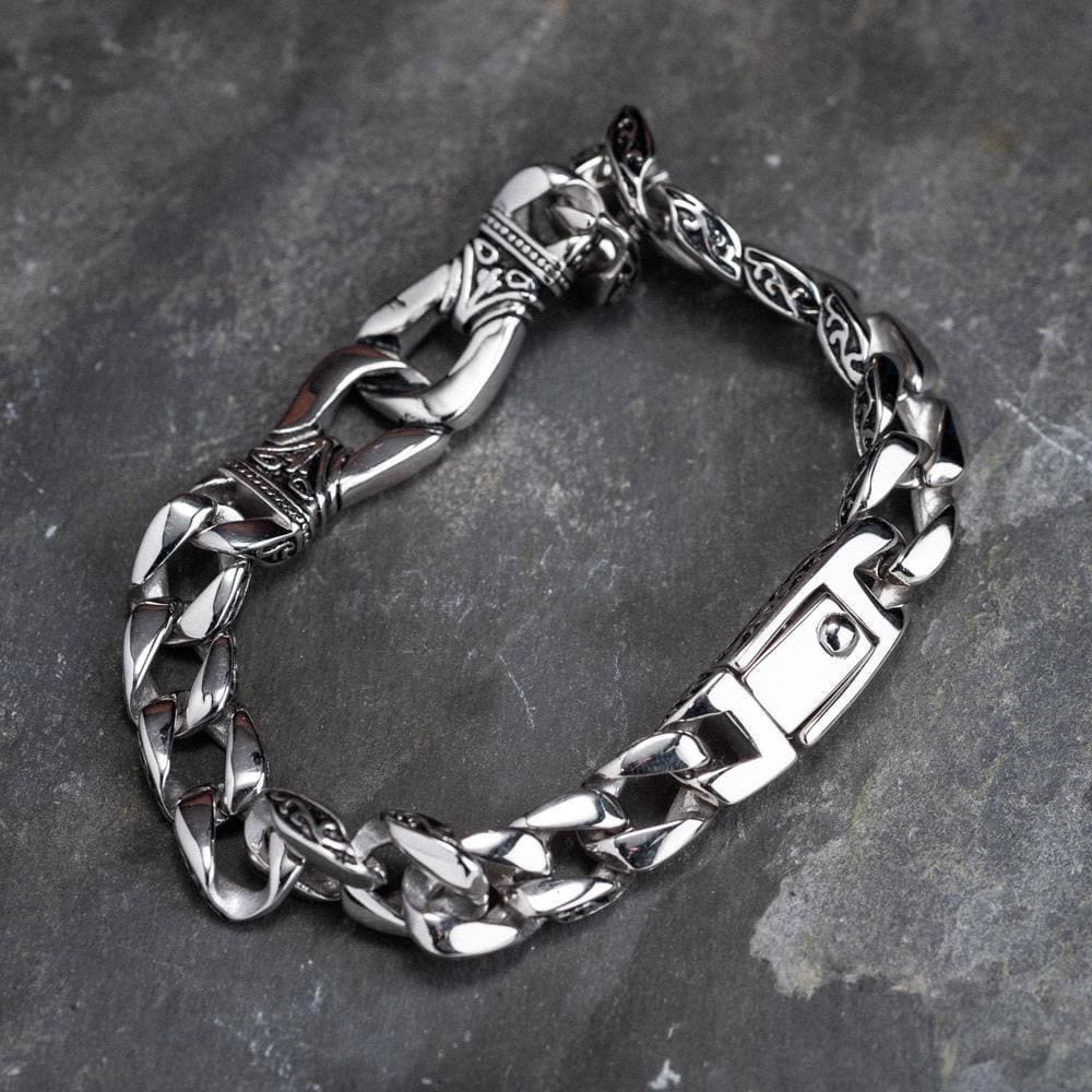 Retro Totem Celtic Knot Chunky Curb Link Bracelet