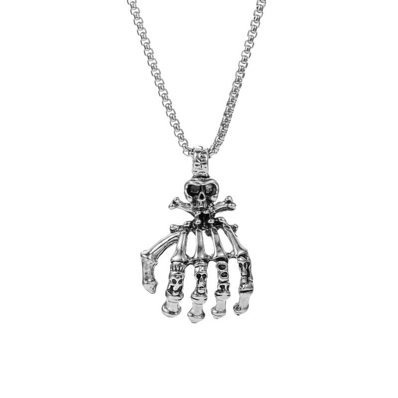Personalized Retro Skull Ghost Claw Men'S Necklace