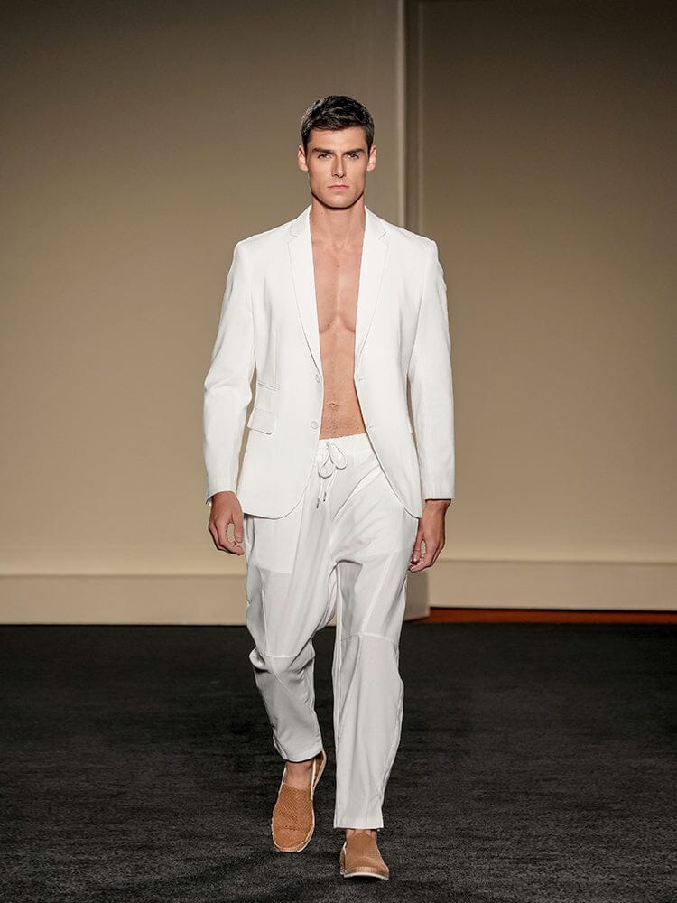 Casual Linen Blend 2-Piece Suit Sets (US Only)