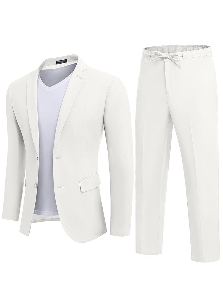 Casual Linen Blend 2-Piece Suit Sets (US Only)