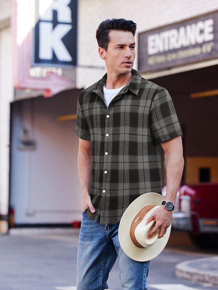 Vintage Short Sleeve Checked Shirt - M main image 0