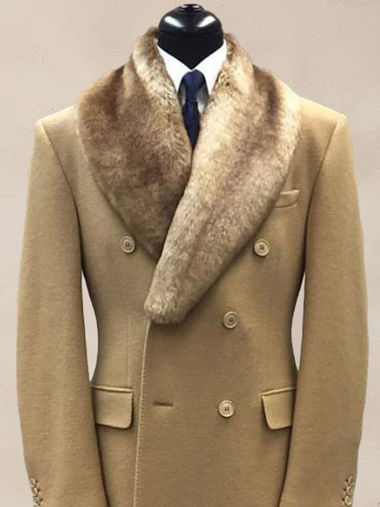 Warm Double-Breasted Tweed Coat