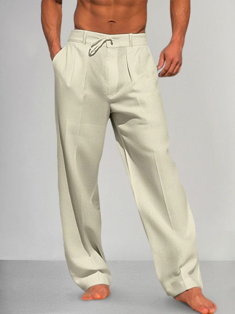 Cozy Straight Leg Cotton Linen Pants (Live Only)