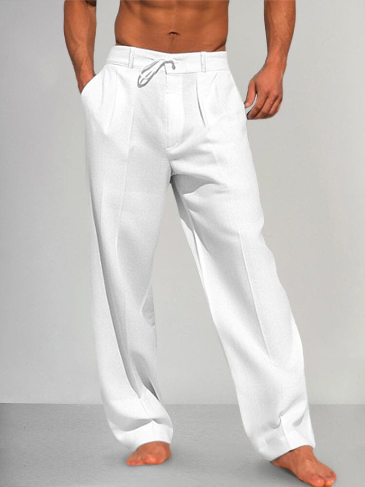 Cozy Straight Leg Cotton Linen Pants (Live Only)