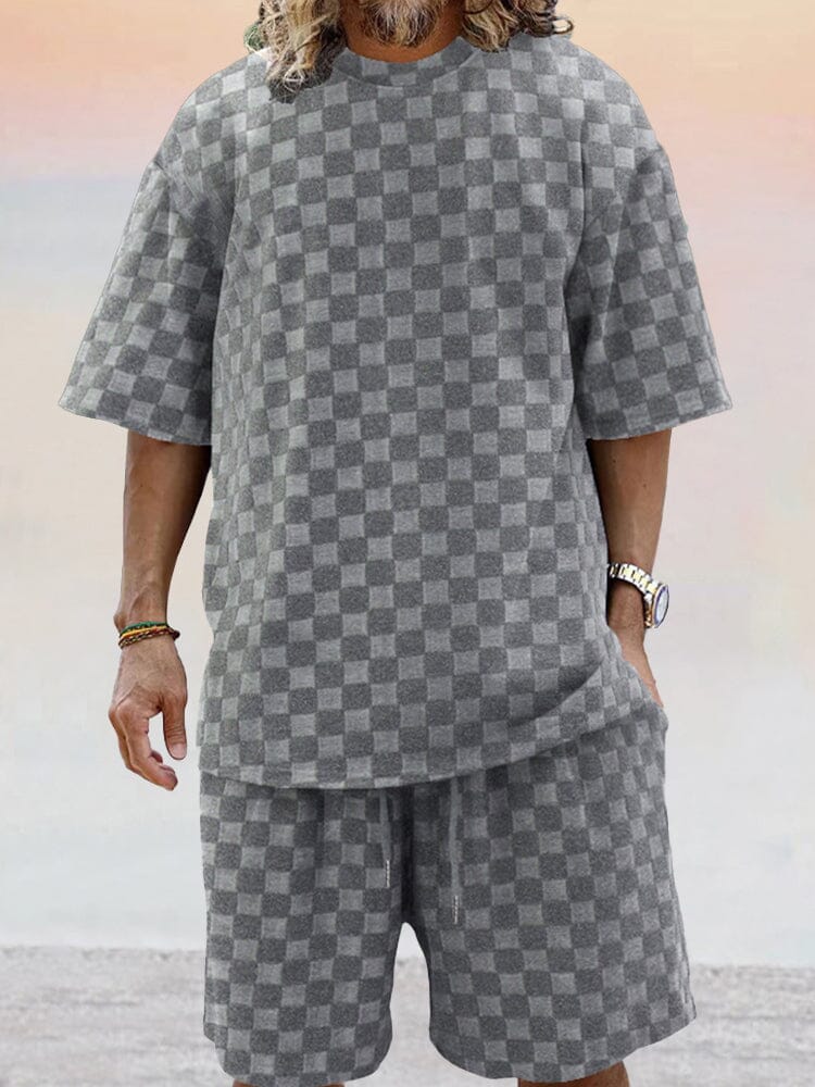 Athleisure Plaid T-shirt Set