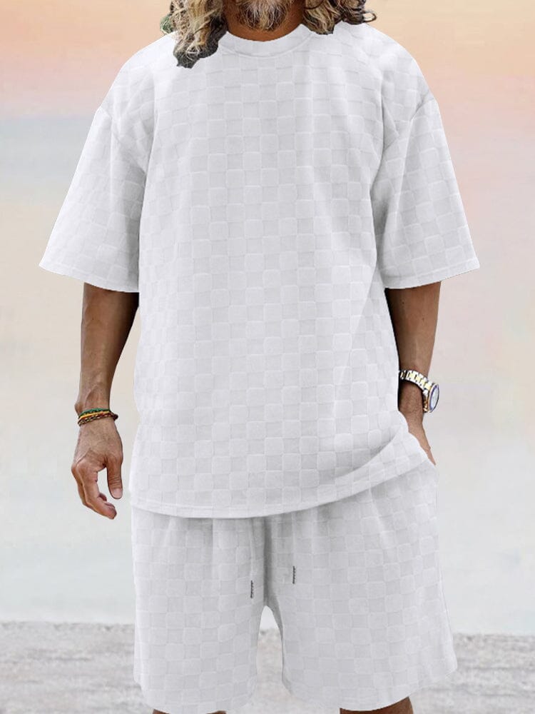 Athleisure Plaid T-shirt Set