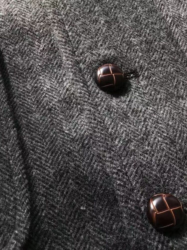 Vintage-Inspired Herringbone Tweed Vest