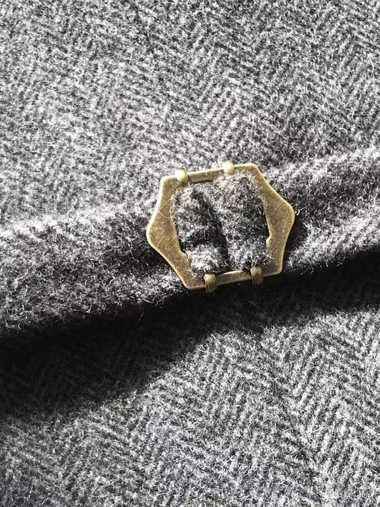 Vintage-Inspired Herringbone Tweed Vest
