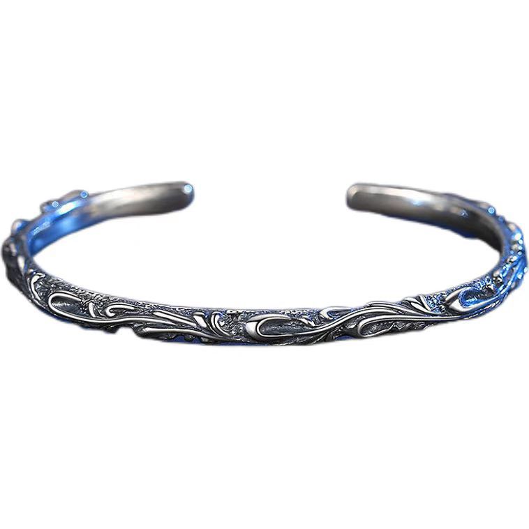 925 Silver Vintage Style Old Vine Couple Opening Plant Bracelet