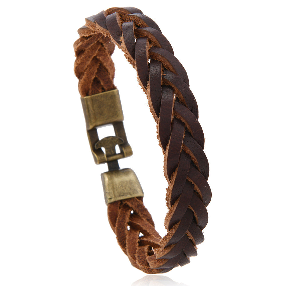 Retro Woven Cowhide Bracelet