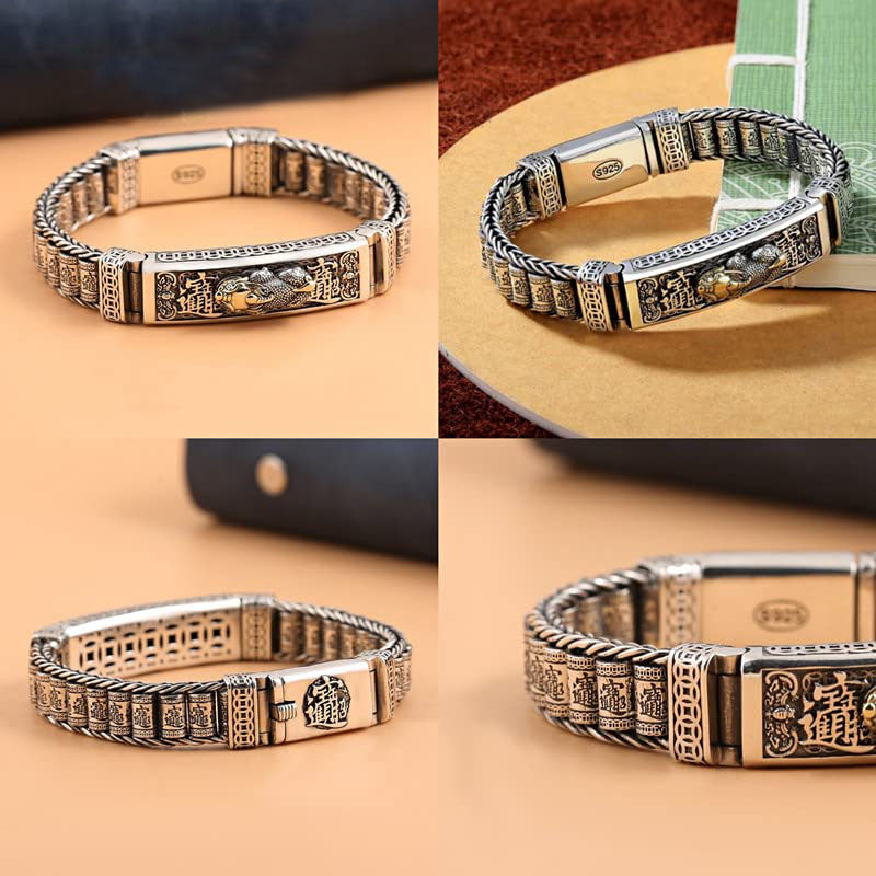 925 Silver Rotatable Pixiu Fortune Bracelet