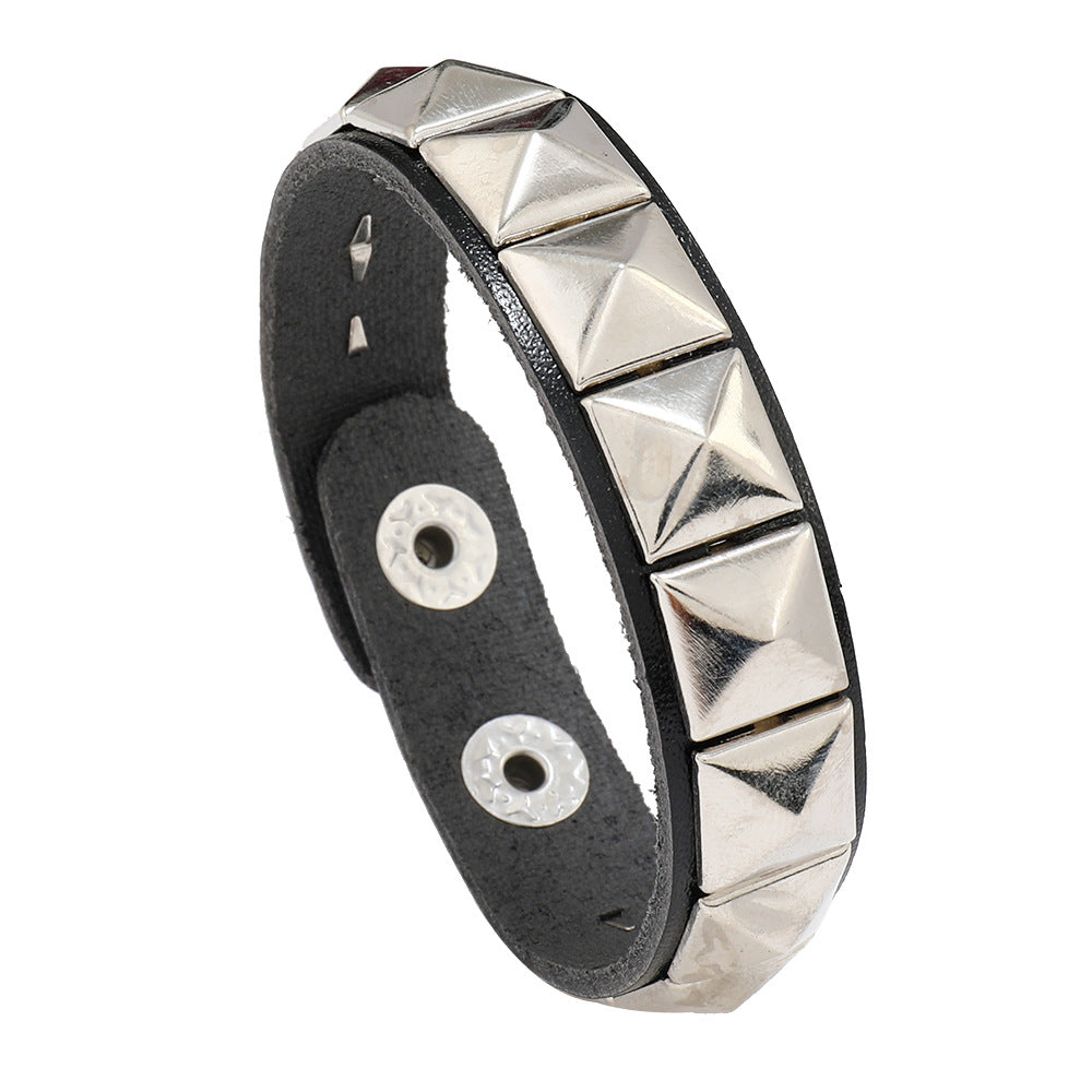 Row Square Nail Men's Bracelet
