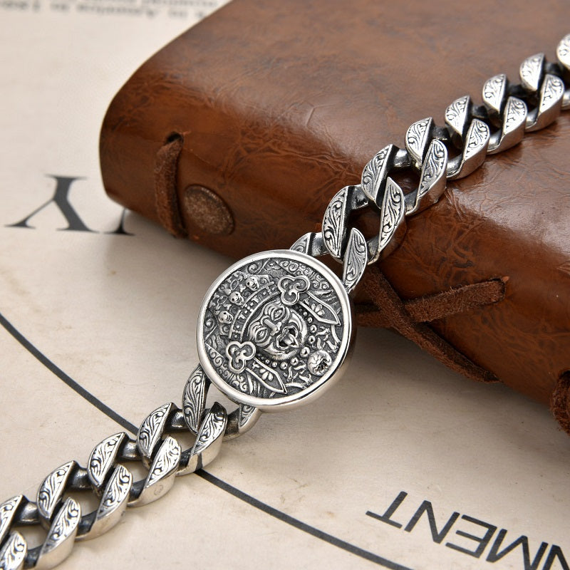 925 Silver High-end punk retro bracelet