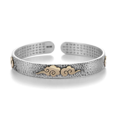 925 Silver Handmade Heart Sutra Retro Nezha Cloud Bracelet