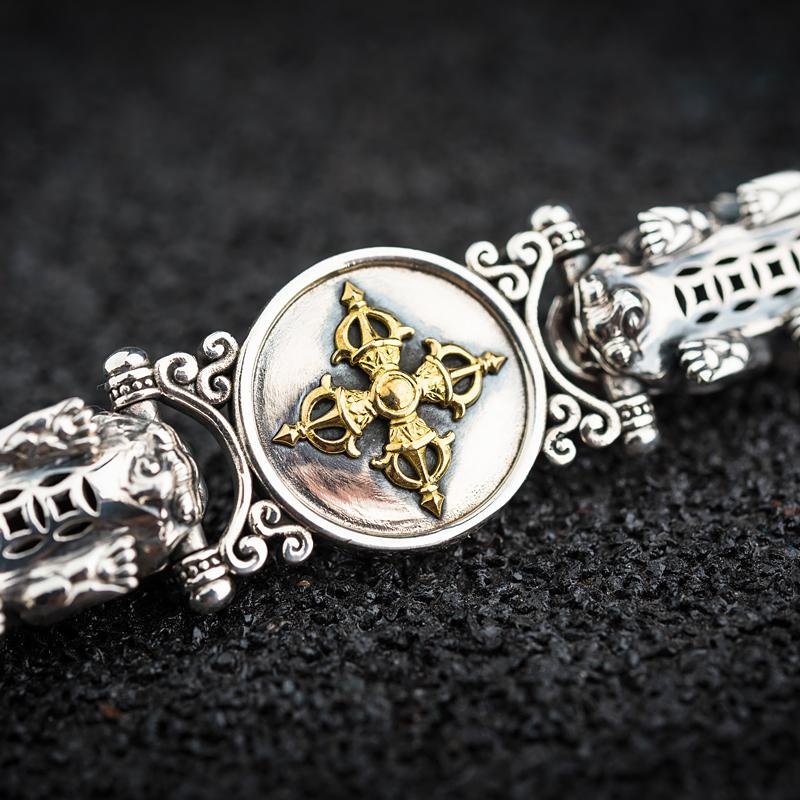 925 Silver Retro Pixiu Lucky Bracelet