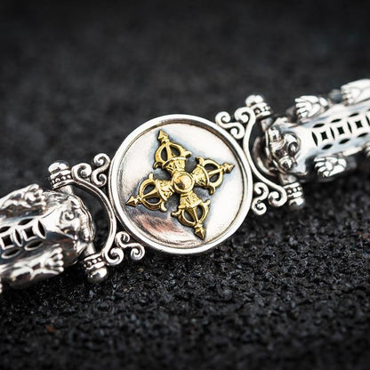 925 Silver Retro Pixiu Lucky Bracelet