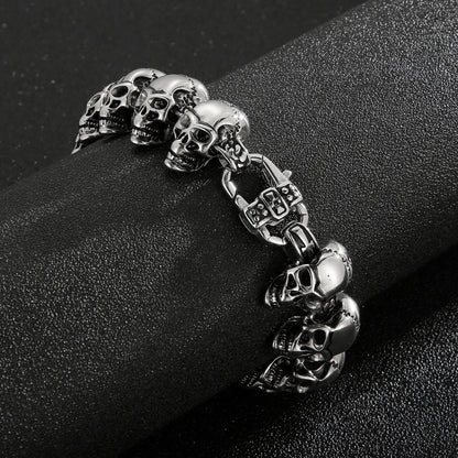 925 Silver Hip-hop Skull Bracelet