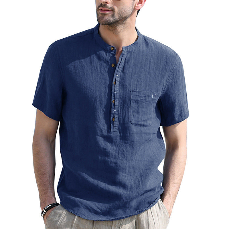 Chictango Cotton Linen Henley Shirt