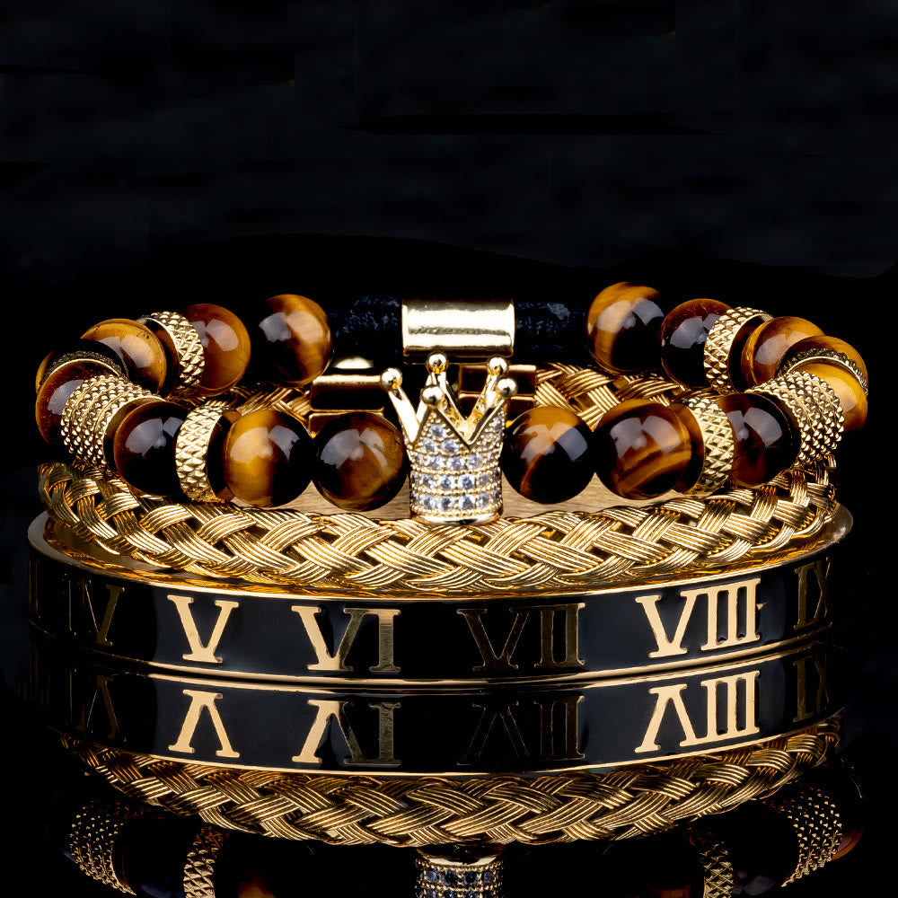 Royal Crown Stones Bracelet Set
