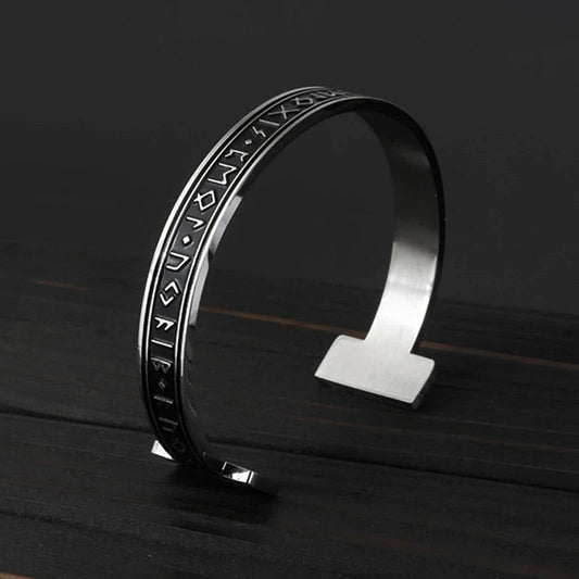 Viking Arm Ring With Elder Rune Bracelet