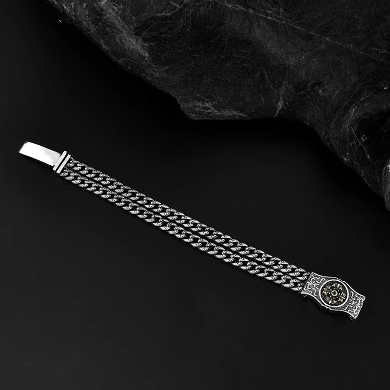 Coarse Cross Men's Double Layer Chain