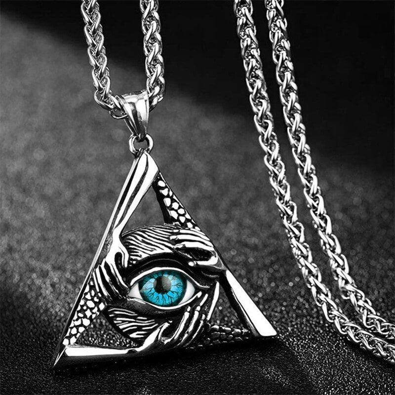 Personalized Triangle Devil's Eye Pendant Necklace