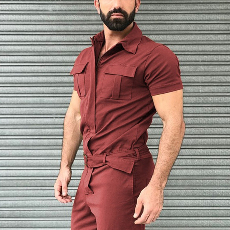 Chictango Belted Cargo Jumpsuits