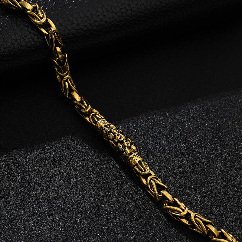 Retro Design Dragon Bone And Skull Head Bracelets