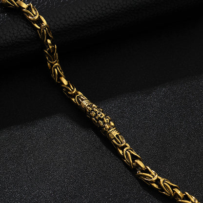 Retro Design Dragon Bone And Skull Head Bracelets