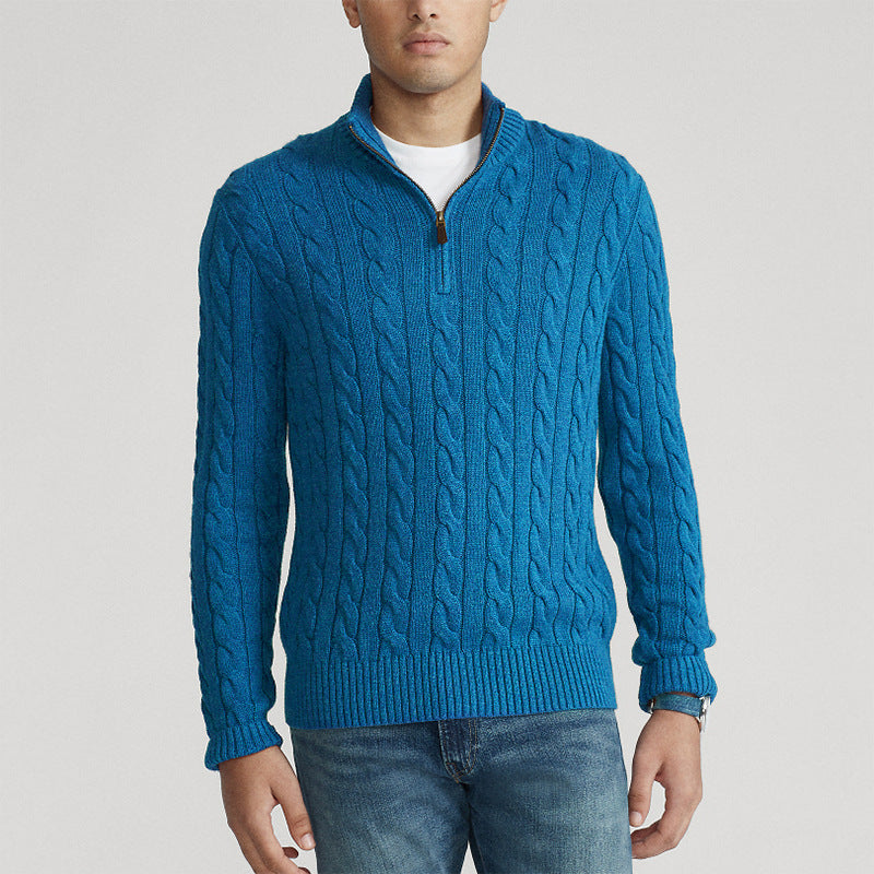 Solid Cable Knit Turtleneck Sweater