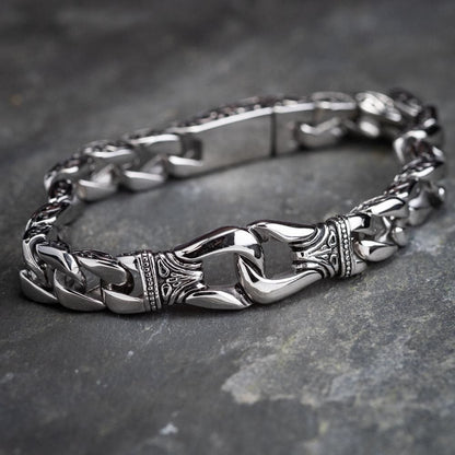 Retro Totem Celtic Knot Chunky Curb Link Bracelet