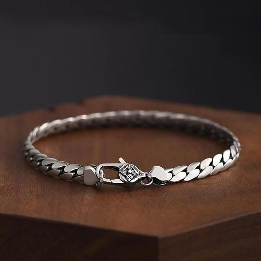 Men's Trendy Simple Silver Bracelet