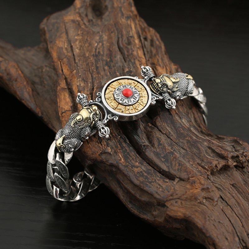 925 Silver Retro Pixiu Lucky Bracelet