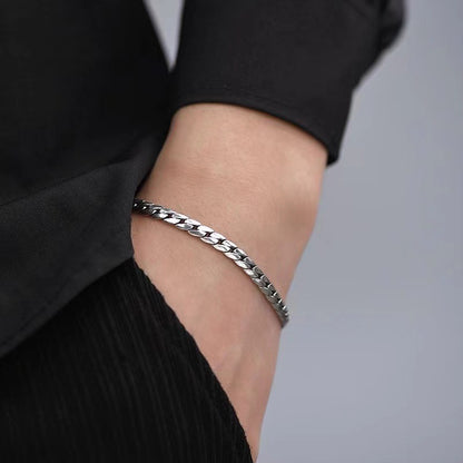 Men's Trendy Simple Silver Bracelet