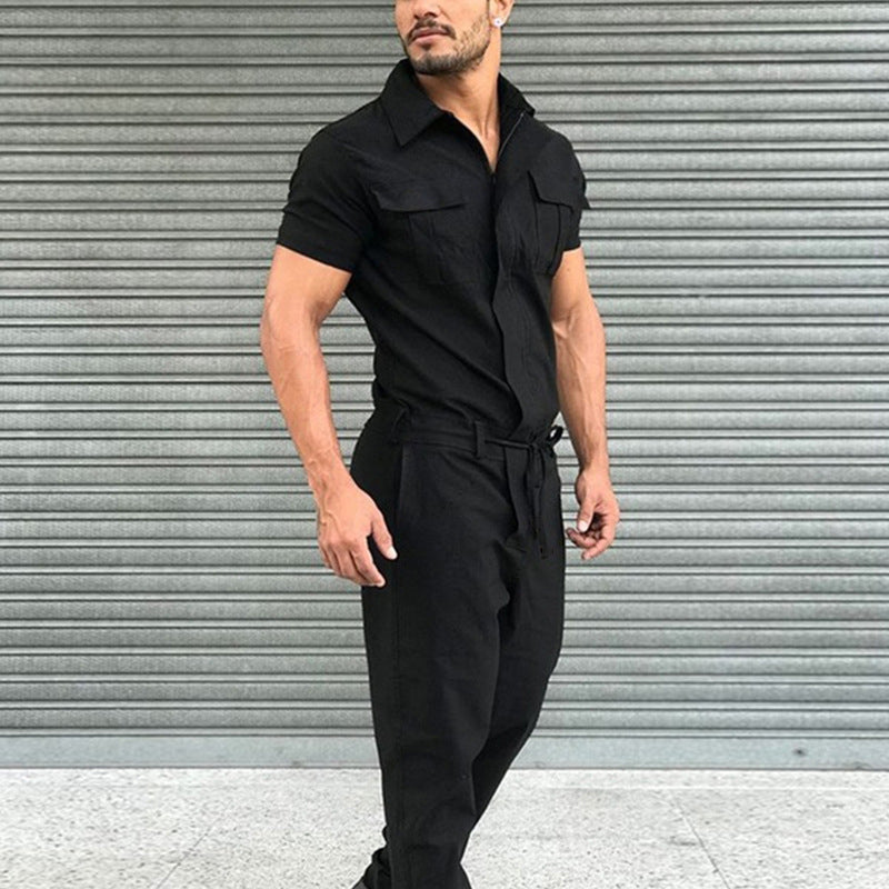 Chictango Belted Cargo Jumpsuits