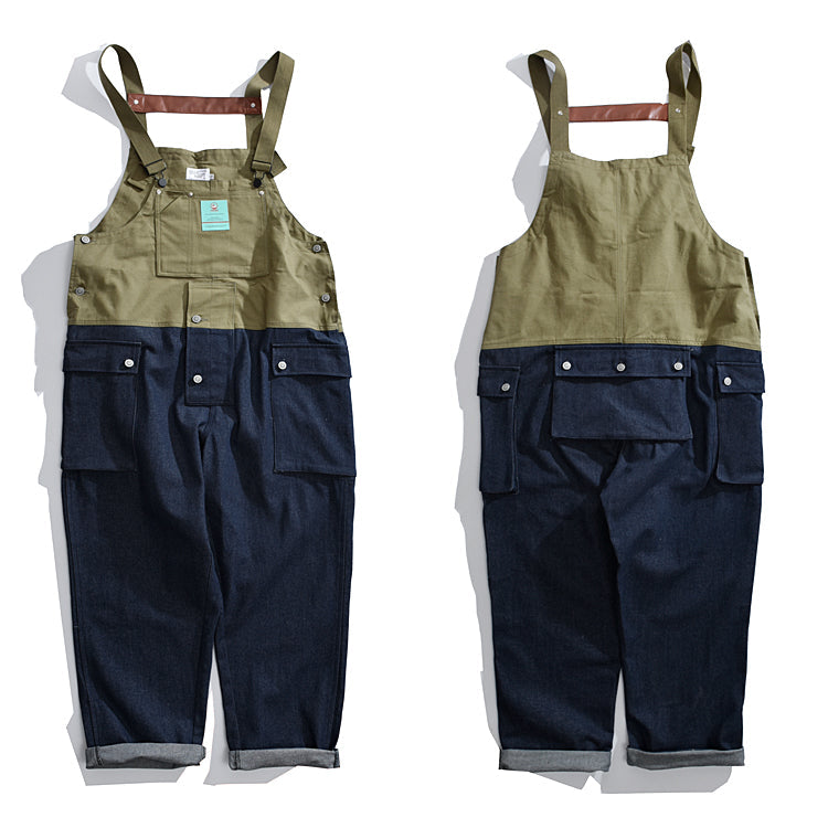 Chictango Color Block Denim Overalls