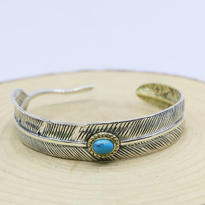 Windward Feather Sapphire Open Adjustable Bracelet